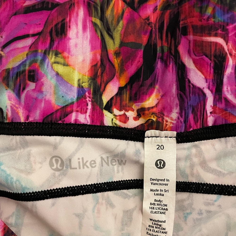 Like New Lululemon Fast and Free High-Rise Crop 25” Hyper Flow Pink Multi 20 - Picture 5 of 6